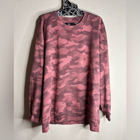 Lululemon Perfectly Oversized Crew Heritage 365 Camo Brier Rose size 14 W3DUVS - Picture 2 of 4